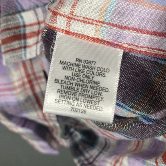 Liz Claiborne 100%‎ Linen Button Shirt Casual Mens Size Small Plaid - Picture 7 of 7